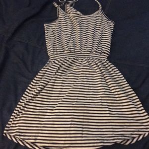 Black and white striped dress